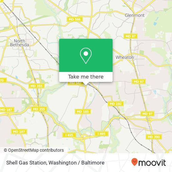 Mapa de Shell Gas Station, 10515 Connecticut Ave