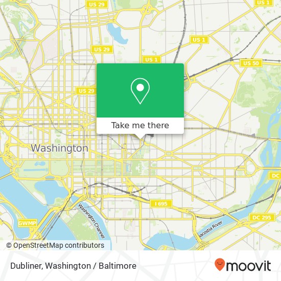 Mapa de Dubliner, 520 N Capitol St NW