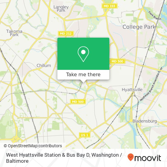 Mapa de West Hyattsville Station & Bus Bay D