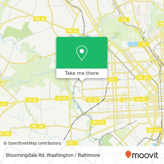 Mapa de Bloomingdale Rd, Baltimore, MD 21216