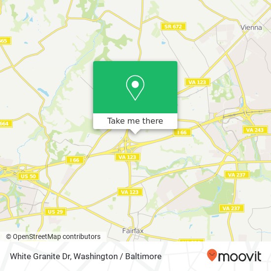 Mapa de White Granite Dr, Oakton, VA 22124