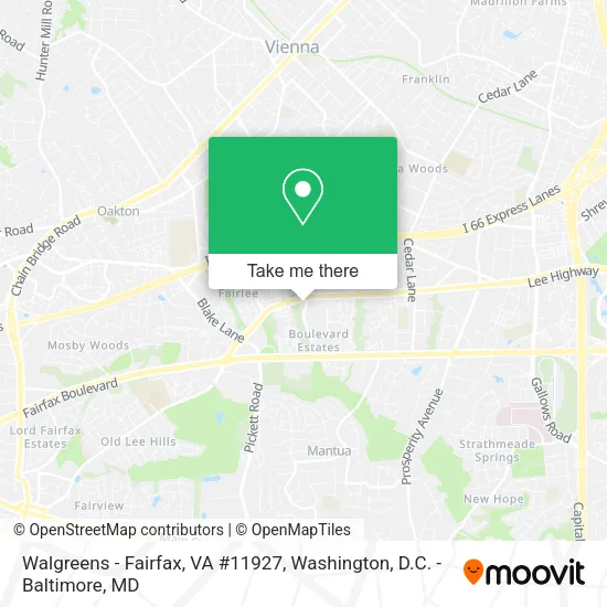 Mapa de Walgreens - Fairfax, VA #11927