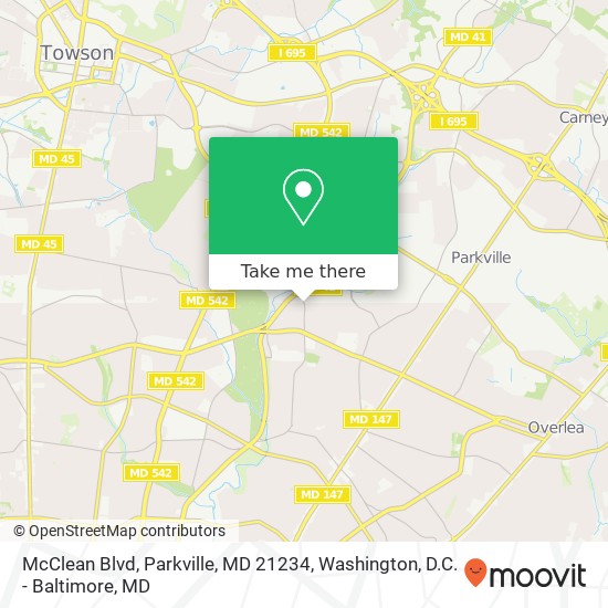 Mapa de McClean Blvd, Parkville, MD 21234
