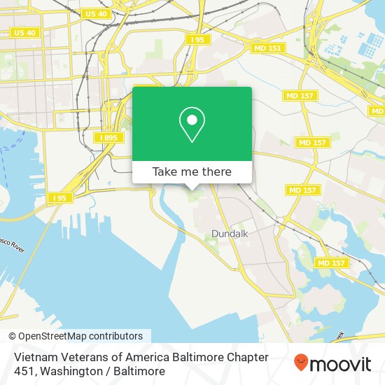 Mapa de Vietnam Veterans of America Baltimore Chapter 451, 6401 Beckley St