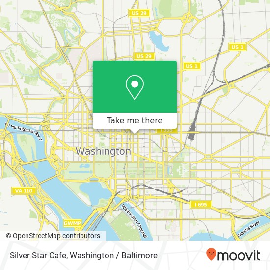 Mapa de Silver Star Cafe, 950 H St NW
