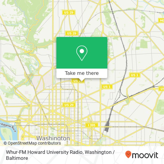 Whur-FM Howard University Radio map
