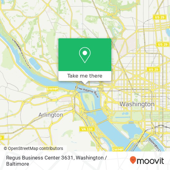 Mapa de Regus Business Center 3631, 1000 Potomac St NW