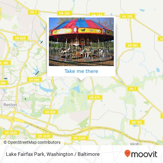 Mapa de Lake Fairfax Park, 1402 Lake Fairfax Dr