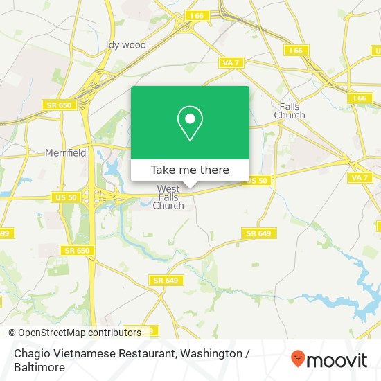 Mapa de Chagio Vietnamese Restaurant, 7246 Arlington Blvd