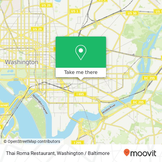 Mapa de Thai Roma Restaurant, 313 Pennsylvania Ave SE