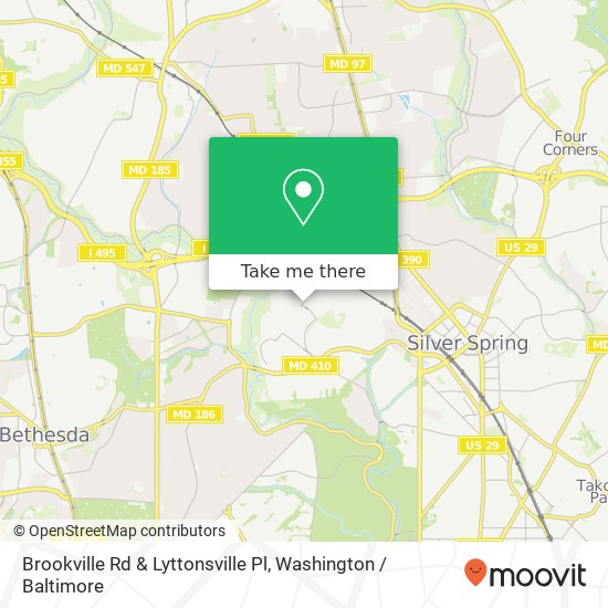 Mapa de Brookville Rd & Lyttonsville Pl, 8821 Brookville Rd