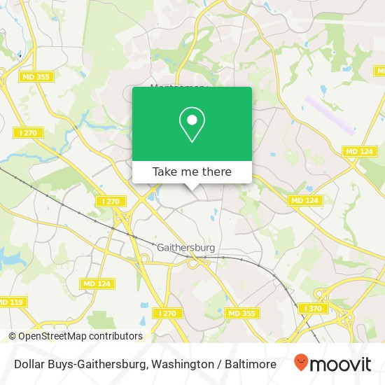 Mapa de Dollar Buys-Gaithersburg, 9661 Lost Knife Rd