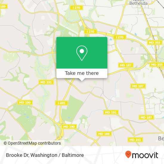 Mapa de Brooke Dr, Bethesda, MD 20817