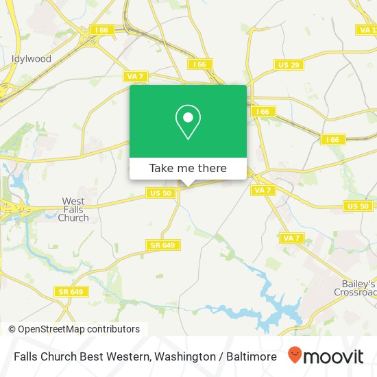 Mapa de Falls Church Best Western, 6633 Arlington Blvd