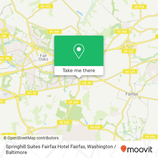 Mapa de Springhill Suites Fairfax Hotel Fairfax, 11191 Waples Mill Rd