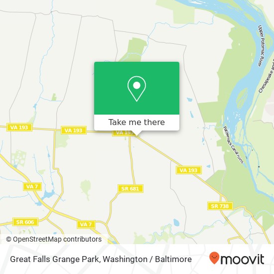 Mapa de Great Falls Grange Park, 9818 Georgetown Pike