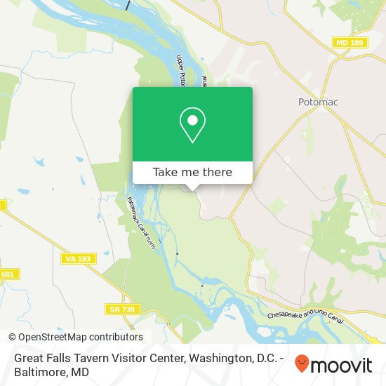Great Falls Tavern Visitor Center, 11710 MacArthur Blvd map