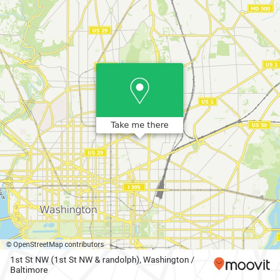 Mapa de 1st St NW (1st St NW & randolph), Washington, <B>DC< / B> 20001