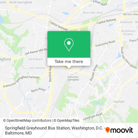 Springfield Greyhound Bus Station map
