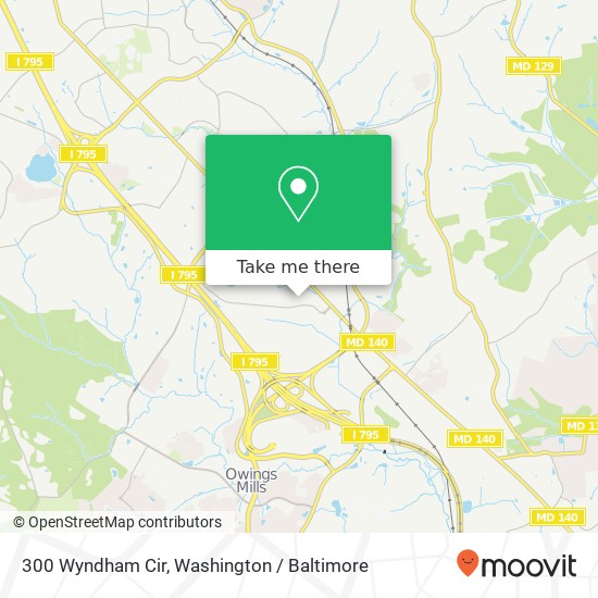 Mapa de 300 Wyndham Cir, Owings Mills, MD 21117