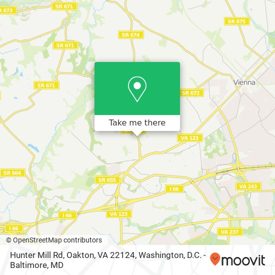 Mapa de Hunter Mill Rd, Oakton, VA 22124