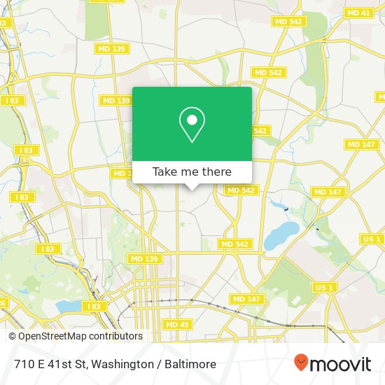 Mapa de 710 E 41st St, Baltimore, MD 21218