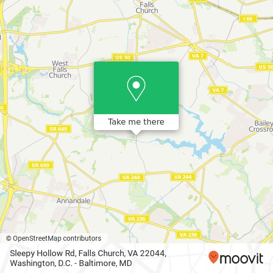 Mapa de Sleepy Hollow Rd, Falls Church, VA 22044