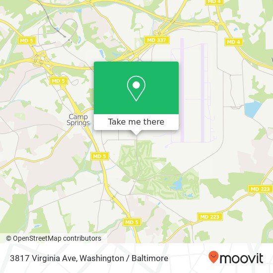 Mapa de 3817 Virginia Ave, Andrews Air Force Base, MD 20762
