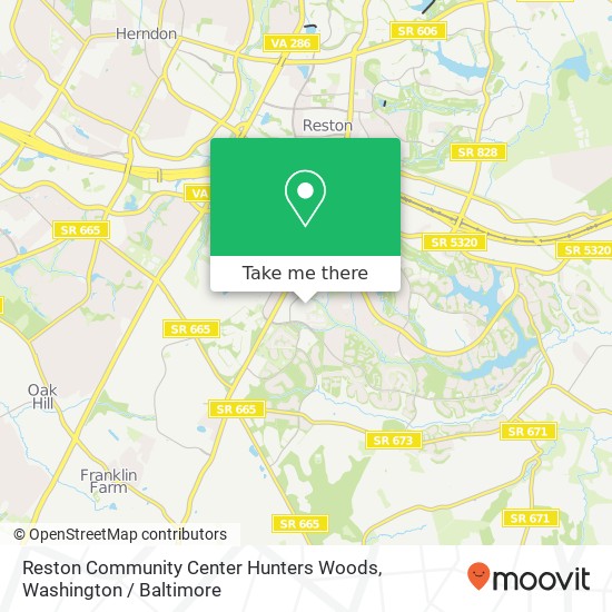 Mapa de Reston Community Center Hunters Woods