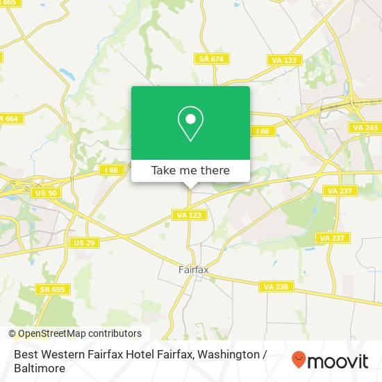 Mapa de Best Western Fairfax Hotel Fairfax, 3535 Chain Bridge Rd