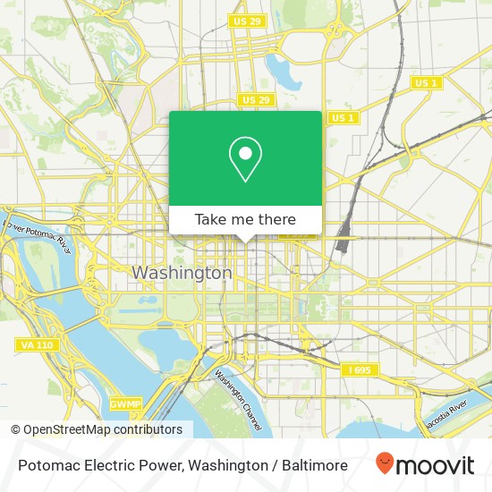 Mapa de Potomac Electric Power, 701 9th St NW