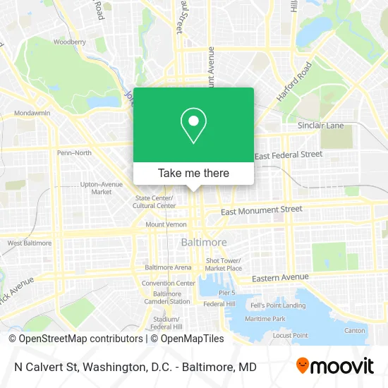 N Calvert St map