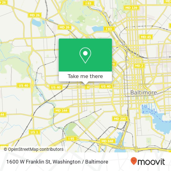 1600 W Franklin St, Baltimore, MD 21223 map