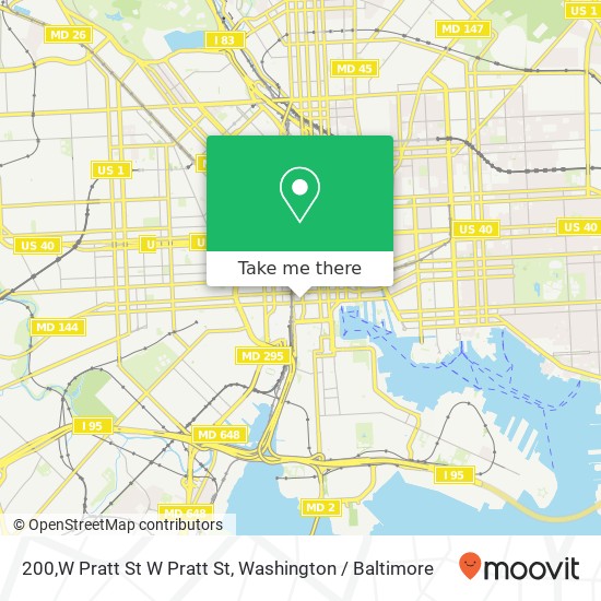 Mapa de 200,W Pratt St W Pratt St, Baltimore, MD 21201