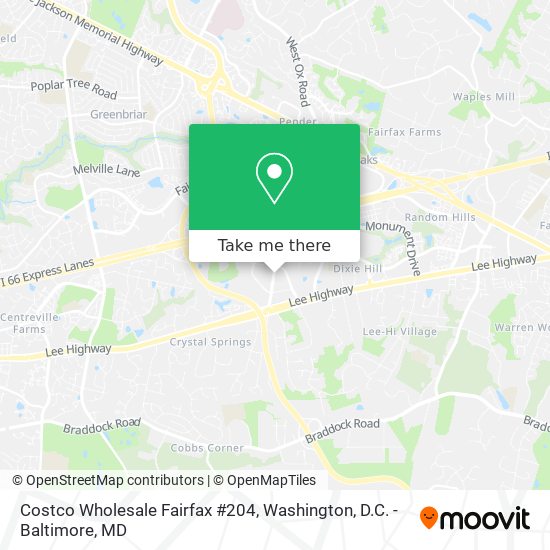 Mapa de Costco Wholesale Fairfax #204