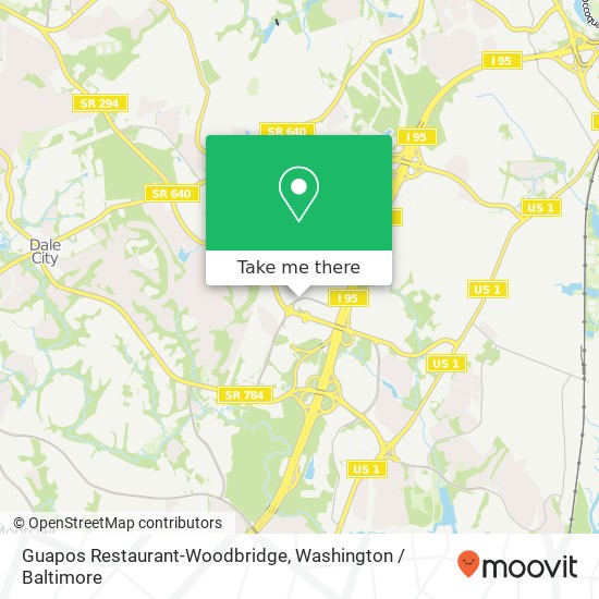 Mapa de Guapos Restaurant-Woodbridge, 14418 Gideon Dr