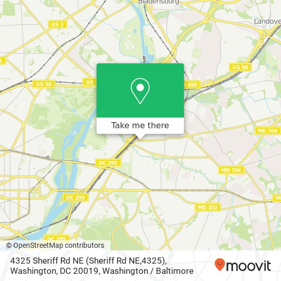 Mapa de 4325 Sheriff Rd NE (Sheriff Rd NE,4325), Washington, DC 20019
