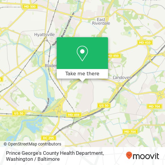 Mapa de Prince George's County Health Department, 3003 Hospital Dr