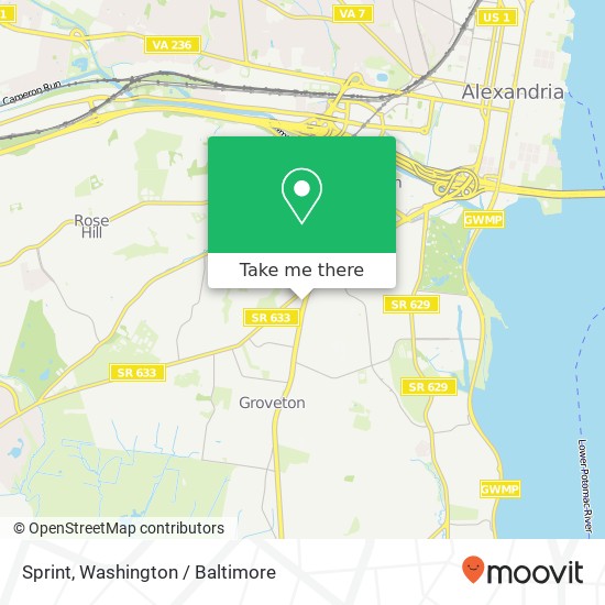 Mapa de Sprint, 6328 Richmond Hwy