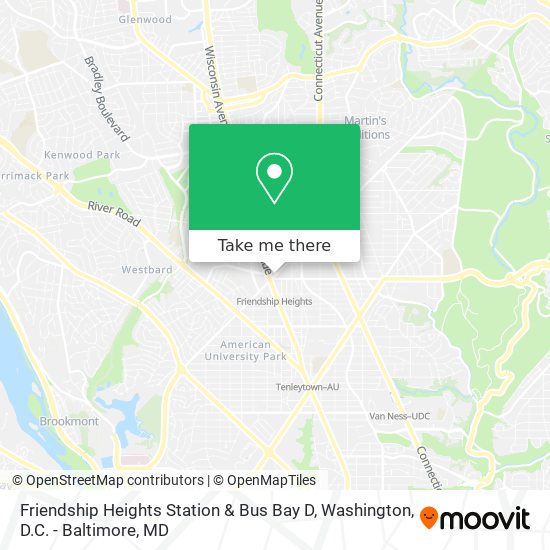 Friendship Heights Station & Bus Bay D map