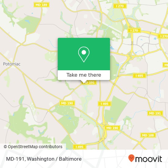 MD-191, Bethesda, MD 20817 map