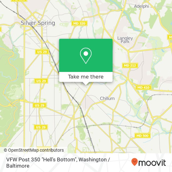 Mapa de VFW Post 350 "Hell's Bottom", 6420 Orchard Ave