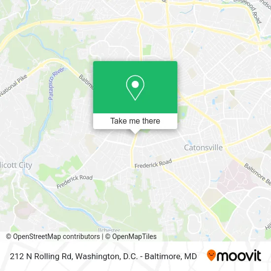 212 N Rolling Rd map