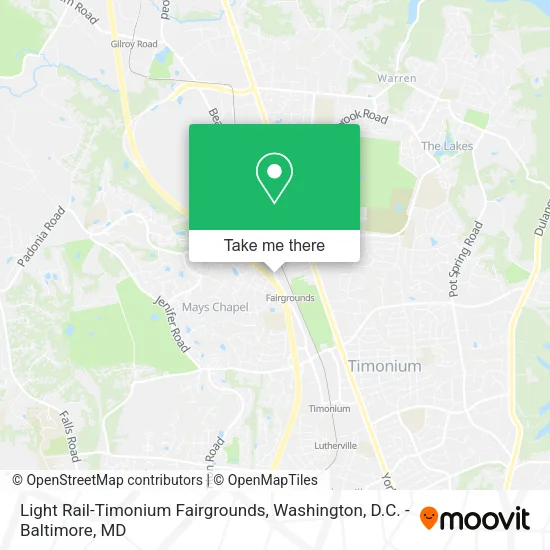 Light Rail-Timonium Fairgrounds map