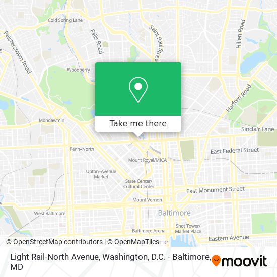 Mapa de Light Rail-North Avenue