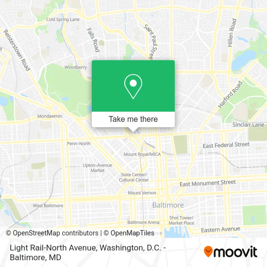 Light Rail-North Avenue map