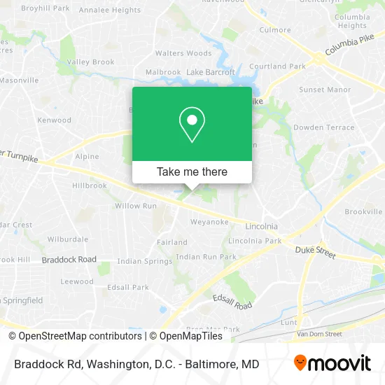 Braddock Rd map
