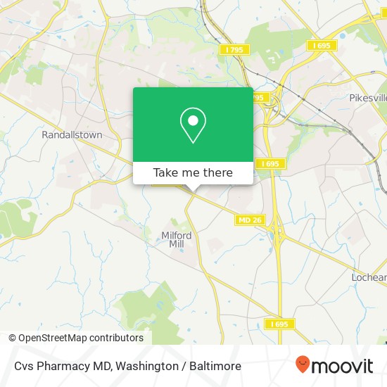 Mapa de Cvs Pharmacy MD, 8302 Liberty Rd