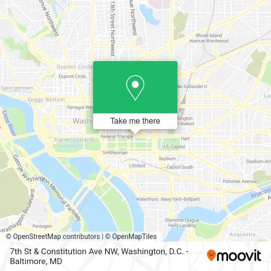 7th St & Constitution Ave NW map