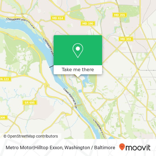Metro Motor|Hilltop Exxon, 6100 MacArthur Blvd map